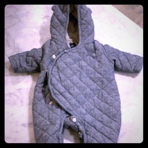 Baby GAP snowsuit - denim - bear hood
